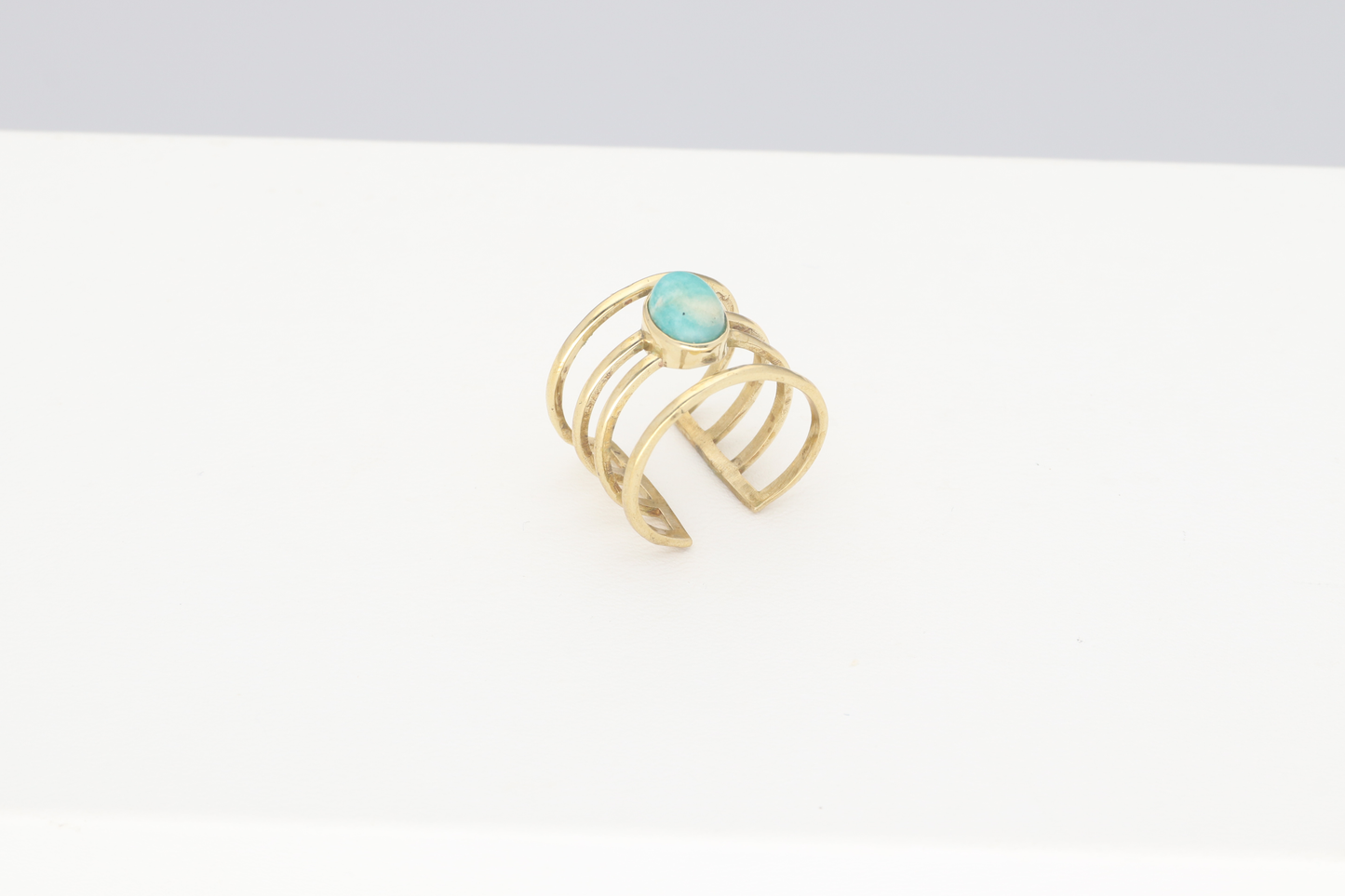 Anillo Tiras Piedra Turquesa