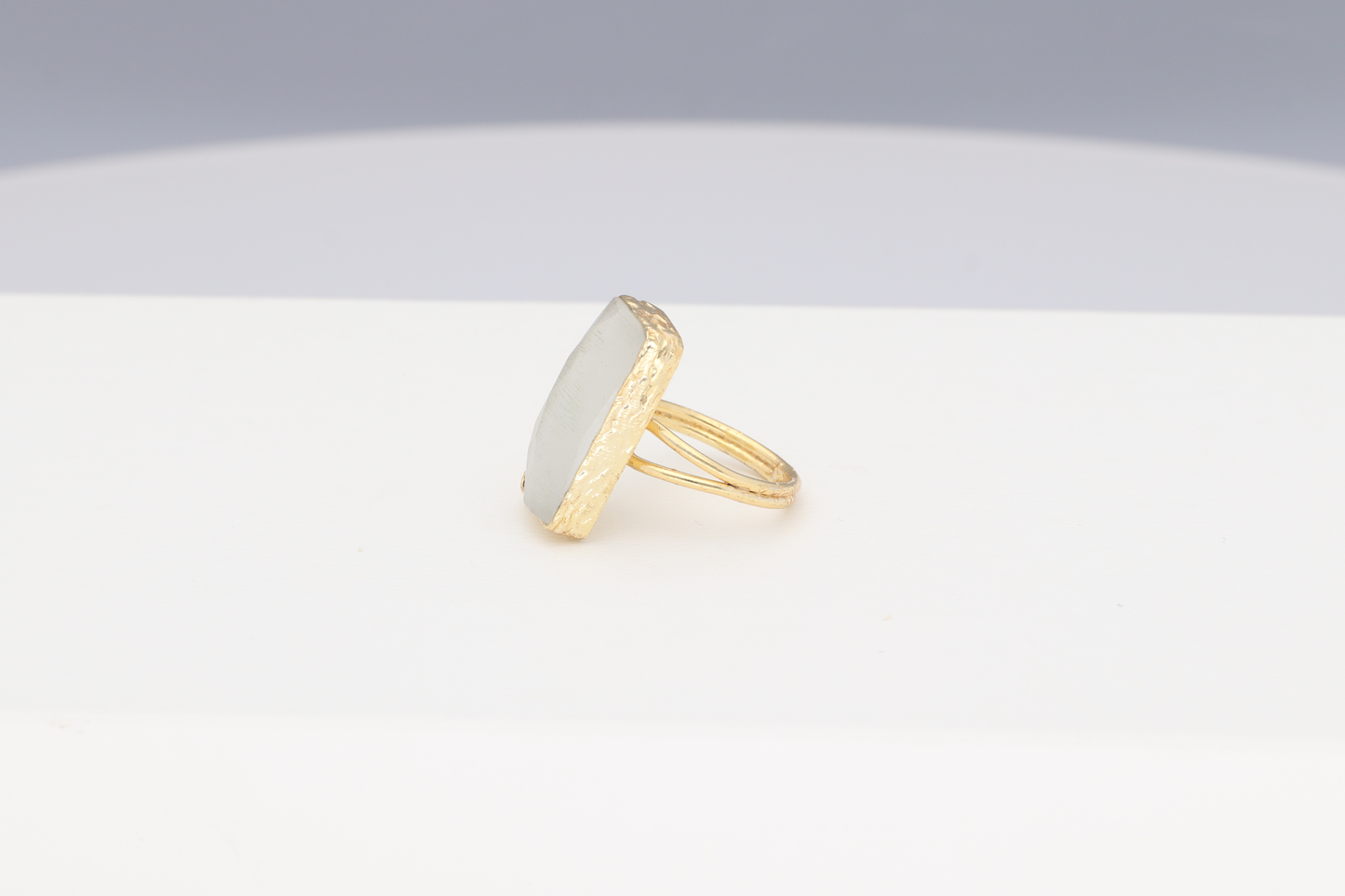 Anillo Piedra rectangular blanco