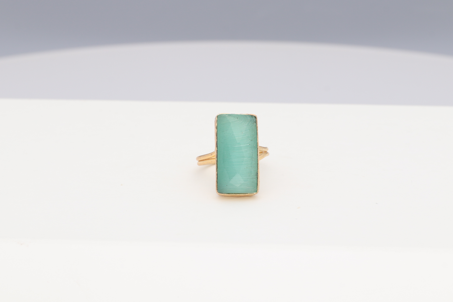 Anillo Piedra rectangular Turquesa