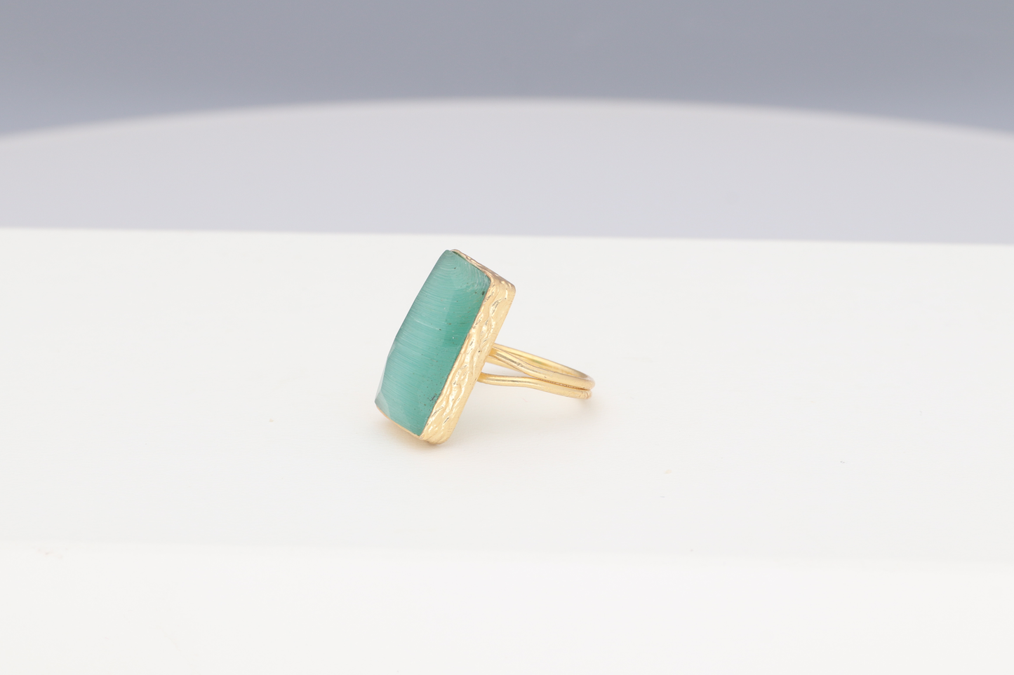 Anillo Piedra rectangular Turquesa