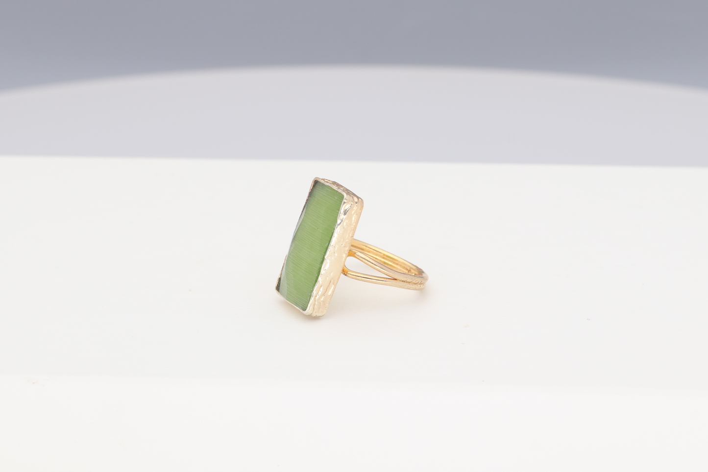 Anillo Piedra rectangular verde