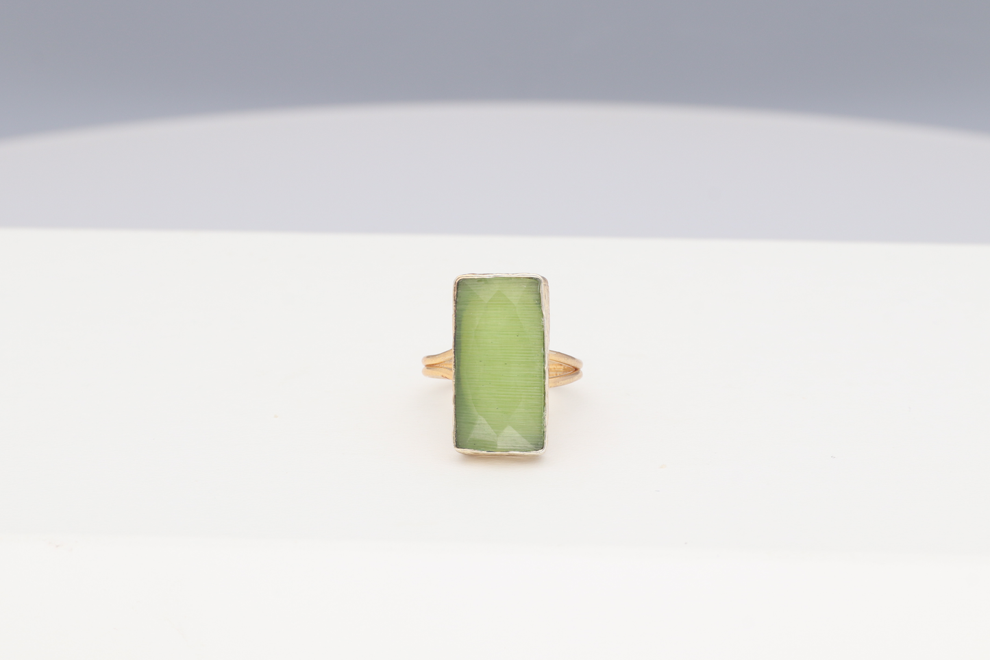 Anillo Piedra rectangular verde